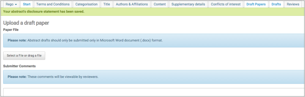 Abstract draft paper upload