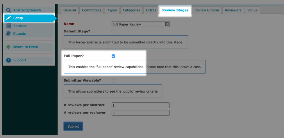 Full paper review enabled