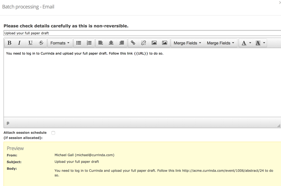 Email submitters