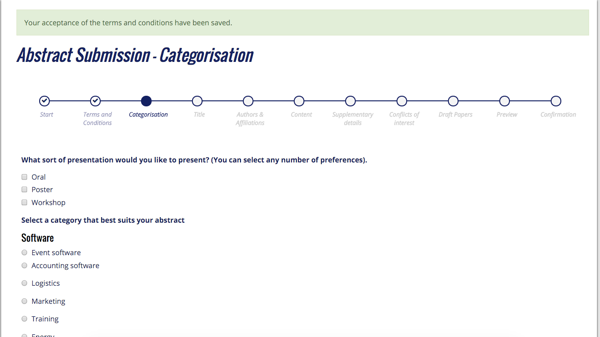 Submission categorisation